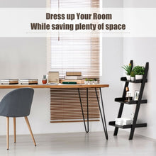 Load image into Gallery viewer, 3 Tier Leaning Rack Wall Ladder Book Shelf Bookcase Storage Display Multipurpose
