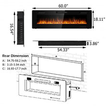 Load image into Gallery viewer, 60" Recessed Ultra Thin Mounted Wall Electric Fireplace

