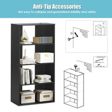 Load image into Gallery viewer, 4-tier Bookcase One Fixed and Three Adjustable Shelves
