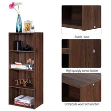 Load image into Gallery viewer, 4 Tier Open Shelf  Storage Display Cabinet-Walnut
