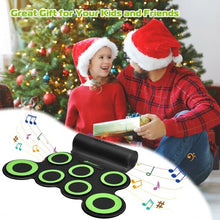 Load image into Gallery viewer, Set 7 Kit Electronic Roll Up Pads MIDI Drum -Green

