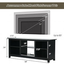 Load image into Gallery viewer, 2-Tier 58" TV Stand Entertainment Media Console Center-Black
