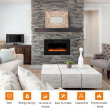 Load image into Gallery viewer, 30" Electric Fireplace Recessed Ultra Thin Wall Mounted Heater
