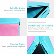 Load image into Gallery viewer, 8' x 4' x 2" Folding Gymnastics Tumbling Mat-Blue&amp;Pink
