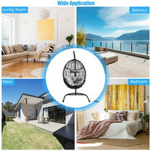 Load image into Gallery viewer, Hanging Cushioned Hammock Chair with Stand -Gray
