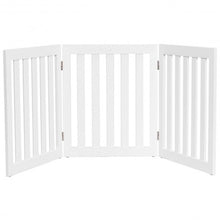 Load image into Gallery viewer, 24'' Folding Standing 3 Panels Wood Pet Fence-White
