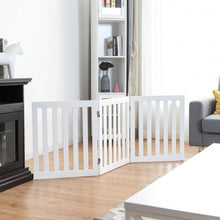 Load image into Gallery viewer, 24'' Folding Standing 3 Panels Wood Pet Fence-White
