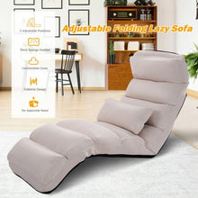 Load image into Gallery viewer, Stylish  Folding Lazy Sofa Chair with Pillow-Beige
