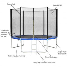 Load image into Gallery viewer, 10 ft Combo Bounce Jump Safety Trampoline with Spring Pad Ladder
