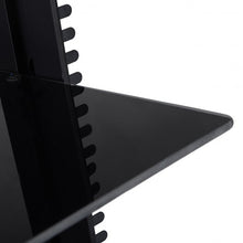 Load image into Gallery viewer, 3 Tier Dual Glass Shelf Wall Mount Bracket Under TV Component Cable DVR/DVD
