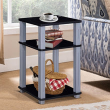 Load image into Gallery viewer, 3 Tier End Table Multipurpose Shelf Night Stand Display Shelving-Black
