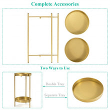 Load image into Gallery viewer, 2 Tier Mid Century Modern Metal Plant Stand-Golden
