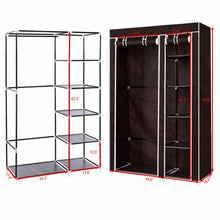 Load image into Gallery viewer, 69" Portable Closet Storage Organizer Clothes Wardrobe-Brown
