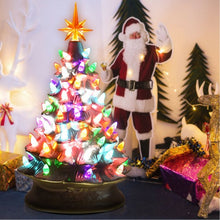 Load image into Gallery viewer, 15" Pre-Lit Hand-Painted Ceramic Christmas Tree-Silver
