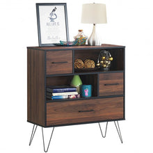 Load image into Gallery viewer, Multipurpose Sideboard Storage Cabinet with Metal Leg &amp; Drawers
