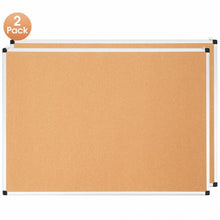 Load image into Gallery viewer, 44" x 32" Cork Notice Pin Board  with Aluminium Frame-2 Pack
