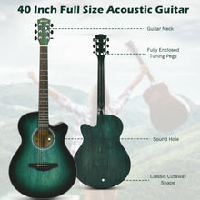 Load image into Gallery viewer, 40" Full Size Cutaway Acoustic Guitar Starter Guitarra Bundle Kit -Green
