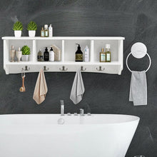 Load image into Gallery viewer, Wall-Mounted Storage Cabinet Hanging Entryway Shelf Coat Rack
