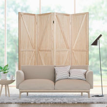 Load image into Gallery viewer, 4 Panels Folding Wooden Room Divider-Natural
