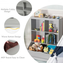 Load image into Gallery viewer, 3-Tier Children's Multi-Functional Bookcase Toy Storage Bin Floor Cabinet-Gray
