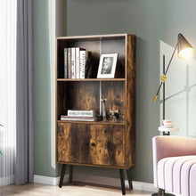Load image into Gallery viewer, 2-Tier Retro Bookcase Bookshelf with 3 Compartment-Coffee
