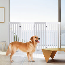 Load image into Gallery viewer, 35'' Folding Standing 4 Panel Wood Pet Fence-White

