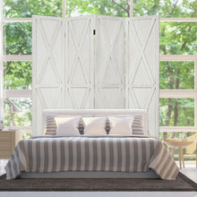 Load image into Gallery viewer, 5.6 Ft 4 Panels Folding Wooden Room Divider-White
