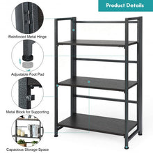 Load image into Gallery viewer, 3-Tier Portable Display Folding Bookshelf Storage Shelf-Silver
