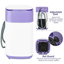 Load image into Gallery viewer, 8lbs Portable Fully Automatic Washing Machine with Drain Pump-Purple
