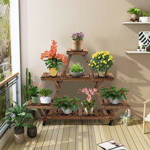 Load image into Gallery viewer, Wooden Plant Stand with Wheels Pots Holder Display Shelf
