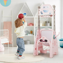 Load image into Gallery viewer, 6-in-1 Adjustable Kids Basketball Hoop Set-Pink

