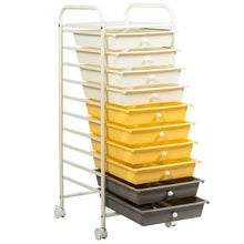Load image into Gallery viewer, 10 Drawer Rolling Storage Cart Organizer-Yellow

