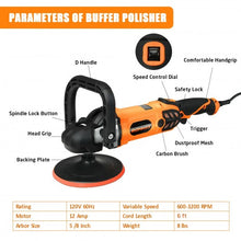 Load image into Gallery viewer, 7"/ 6" 1400W 6 Variable Speed ElectricBuffer Polisher
