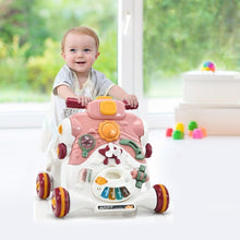Load image into Gallery viewer, 3-in-1 Baby Sit-to-Stand Walker with Music and Lights-Pink
