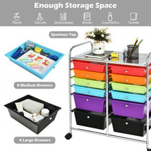 Load image into Gallery viewer, 12 Drawers Rolling Cart Storage Scrapbook Paper Organizer Bins-Deep Multicolor
