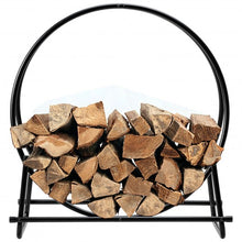 Load image into Gallery viewer, 30" Tubular Steel Log Hoop Firewood Storage Rack
