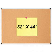Load image into Gallery viewer, 44" x 32" Cork Notice Pin Board  with Aluminium Frame-1 Pack
