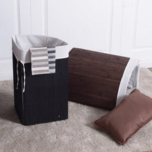Load image into Gallery viewer, Corner Bamboo Hamper Laundry Basket-Brown
