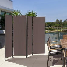 Load image into Gallery viewer, 4-Panel Room Divider Folding Privacy Screen-Coffee
