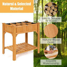 Load image into Gallery viewer, 8 Grids Wood Elevated Garden  Planter Box Kit with Liner &amp; Shelf
