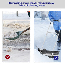 Load image into Gallery viewer, Dual Rolling Snow Pusher w/ 6" Wheels &amp; Adjustable Handle
