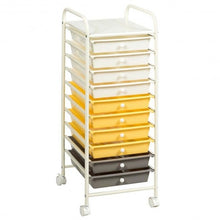 Load image into Gallery viewer, 10 Drawer Rolling Storage Cart Organizer-Yellow

