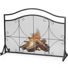 Load image into Gallery viewer, Single Panel Fireplace Screen Free Standing Spark Guard Fence
