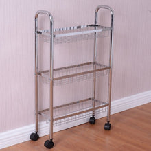 Load image into Gallery viewer, 3-Tiers Metal Storage Rack Baskets Shelf
