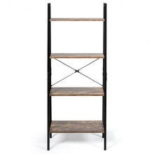 Load image into Gallery viewer, 4-Tier Ladder Shelf Ladder Bookcase Bookshelf Display Rack Plant Stand
