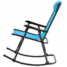 Load image into Gallery viewer, Outdoor Patio Headrest Folding Zero Gravity Rocking Chair-Turquoise
