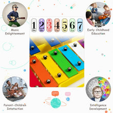 Load image into Gallery viewer, 25 Notes Kids Glockenspiel Chromatic Metal Xylophone-Yellow
