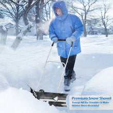 Load image into Gallery viewer, Dual Rolling Snow Pusher w/ 6" Wheels &amp; Adjustable Handle
