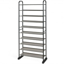 Load image into Gallery viewer, 10-Tier Metal Frame Shoe Rack Space-saving Shoe Organizer
