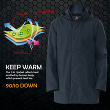 Load image into Gallery viewer, Men's�Interchange�3�in�1�Waterproof Detachable Ski�Jacket-Black-XL
